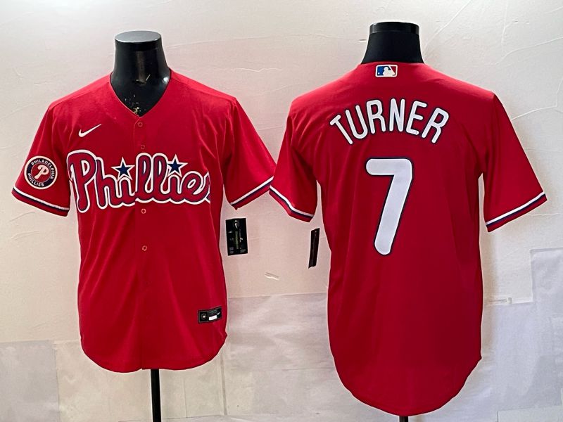 Men 2026 Nike Philadelphia Phillies #7 Turner Red Game MLB Jersey 02->philadelphia phillies->MLB Jersey